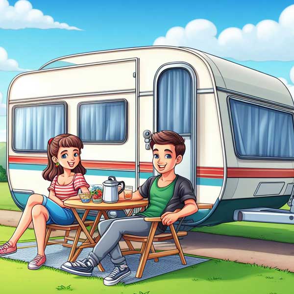 Young caravan owners