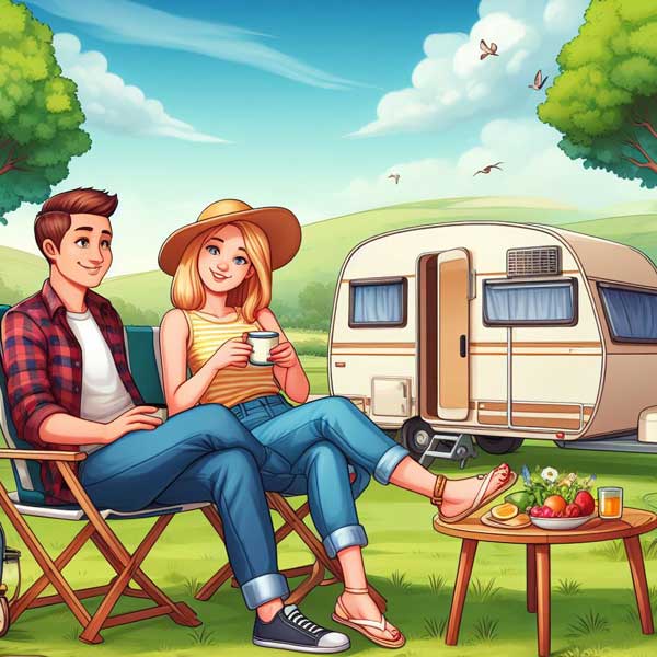 Caravan owners living in it full time