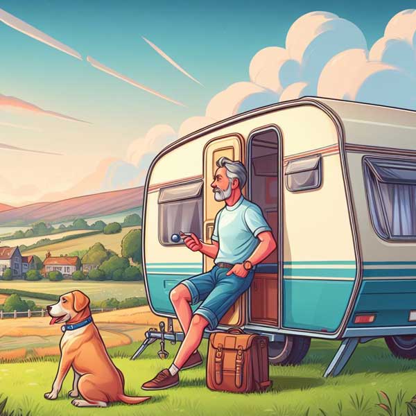 Caravan owner with a choice of different insurance policies