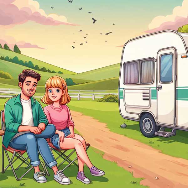 Caravan owner with pets