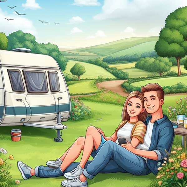 Caravan owner with public liability insurance